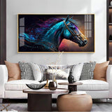 Neon Horse Premium Acrylic Floating Wall Painting - Decor Smart
