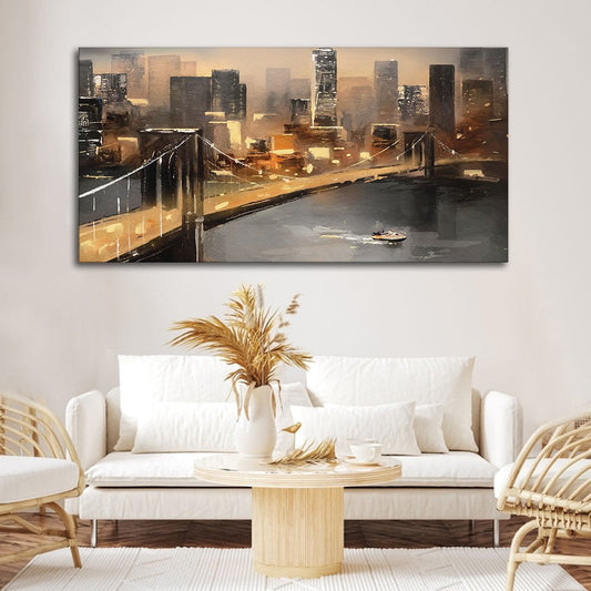 New York City Bridge Premium Canvas Wall Painting - Decor Smart