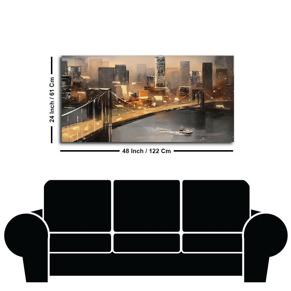 New York City Bridge Premium Canvas Wall Painting - Decor Smart