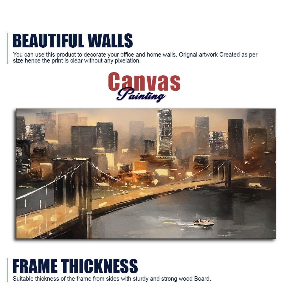 New York City Bridge Premium Canvas Wall Painting - Decor Smart