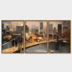New York City Bridge Premium Floating Canvas Wall Painting Set of Three