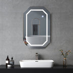 Octagonal Design Bergess Illuminated Mirror with Cabinet