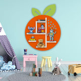 Orange Fruit Shape Wooden LED Light Wall Shelf for Kids - Decor Smart