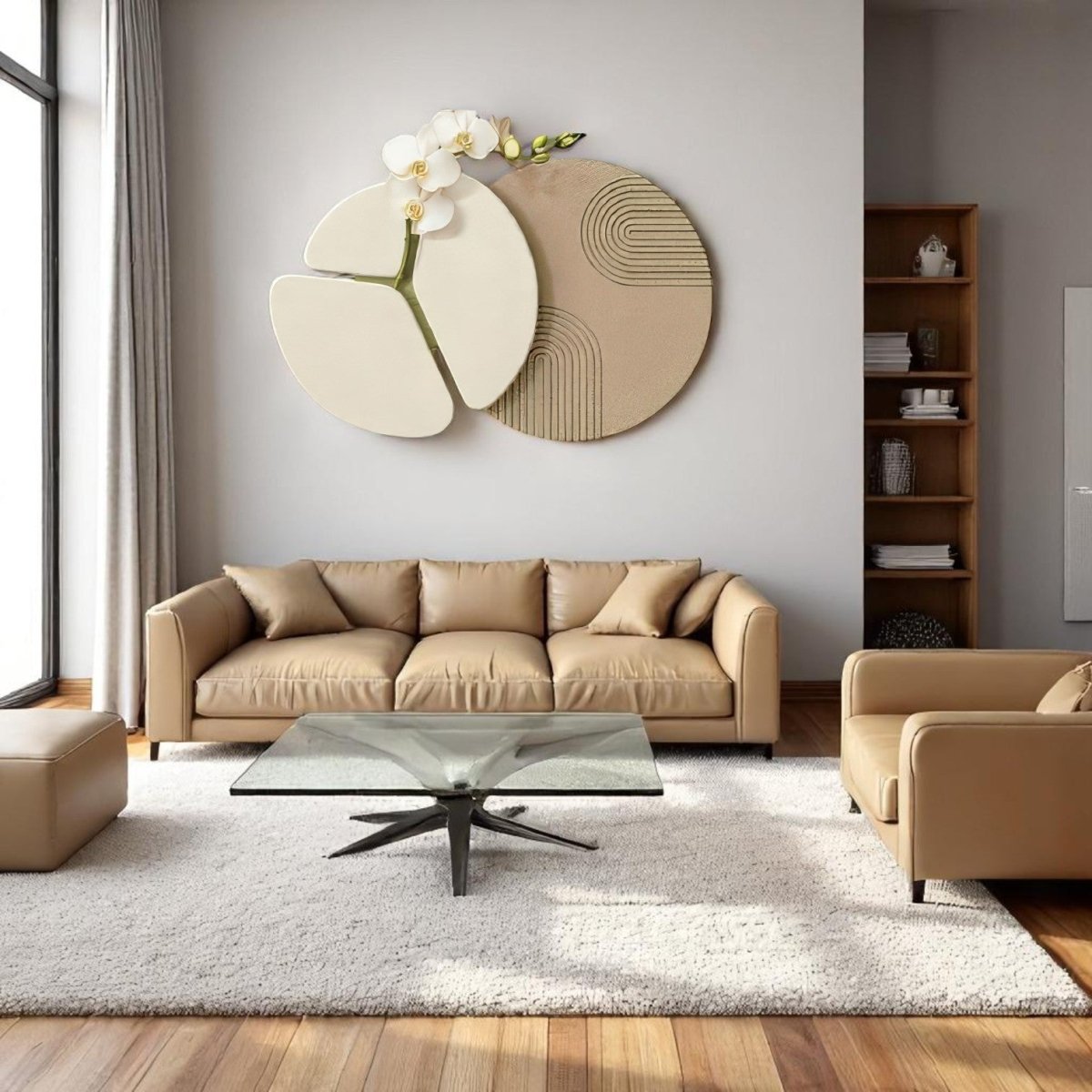 Orchid Bloom Abstract Circle 3D Wall Art Home Decor