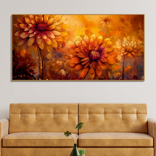Ornate Flower Art Premium Canvas Wall Painting - Decor Smart