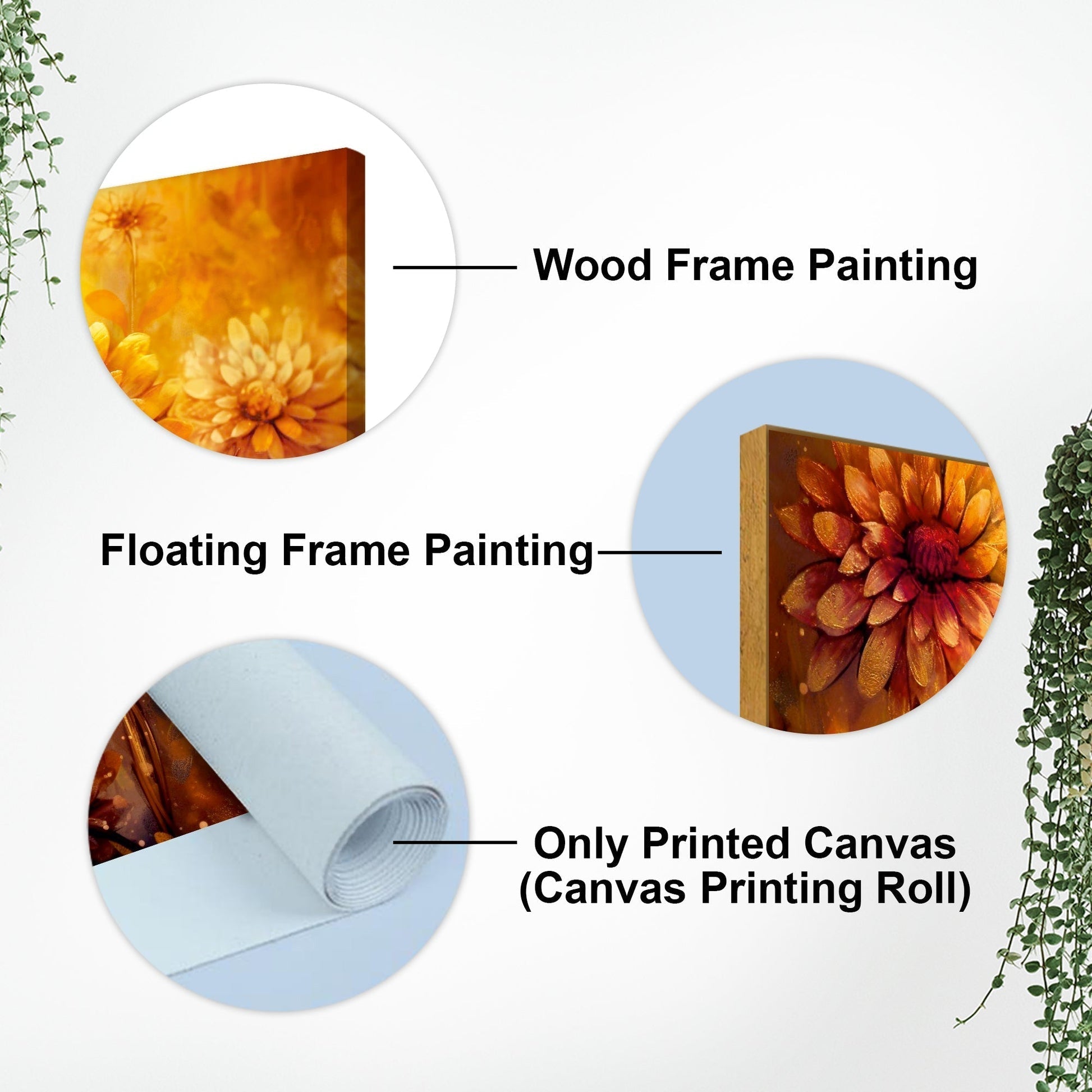 Ornate Flower Art Premium Canvas Wall Painting - Decor Smart