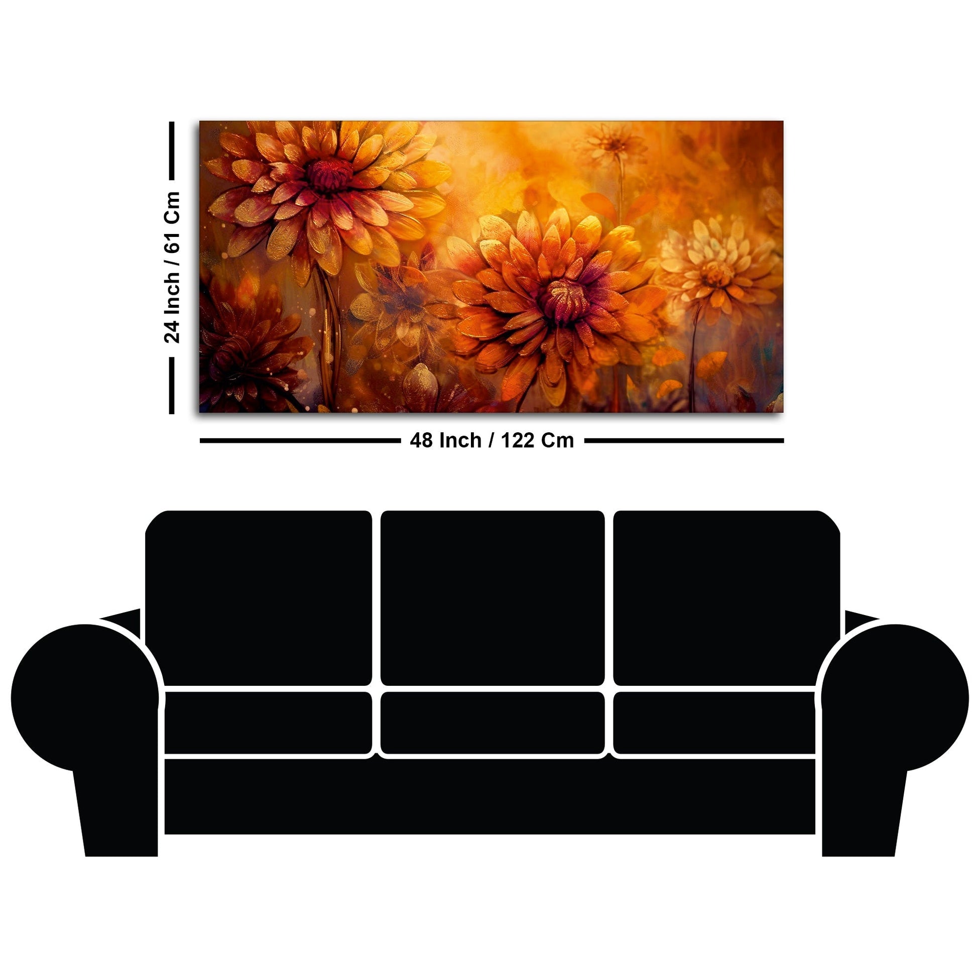 Ornate Flower Art Premium Canvas Wall Painting - Decor Smart