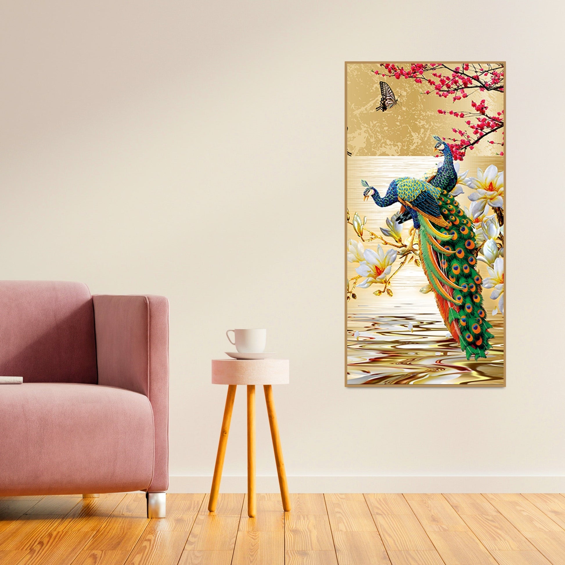 Pair of Peacock Canvas Wall Painting - Decor Smart