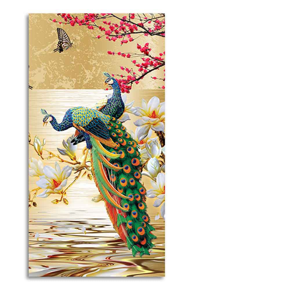 Pair of Peacock Canvas Wall Painting - Decor Smart