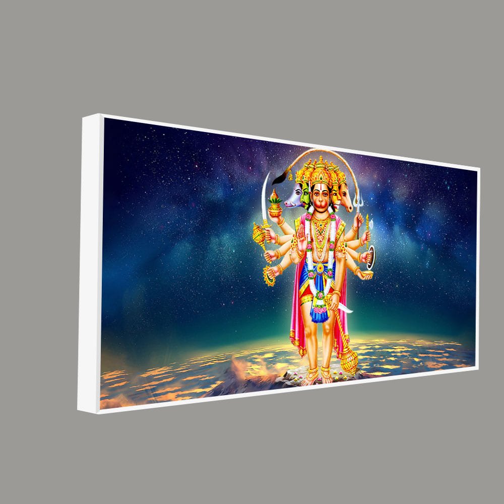 Panchmukhi Bajrangbali Scenery Premium Canvas Wall Painting - Decor Smart