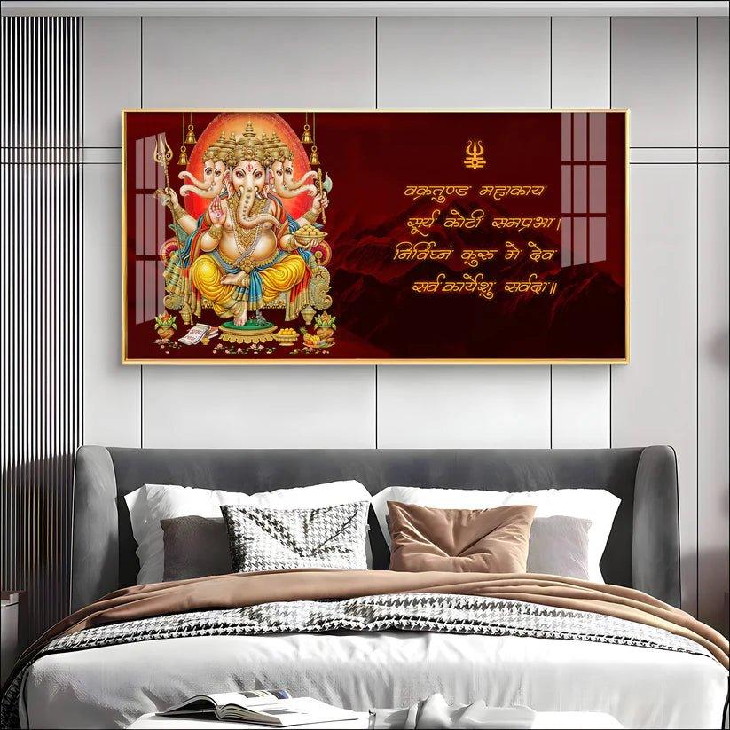 Panchmukhi Ganesha Premium Acrylic Floating Wall Painting - Decor Smart