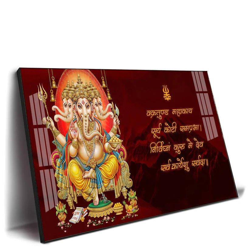 Panchmukhi Ganesha Premium Acrylic Floating Wall Painting - Decor Smart
