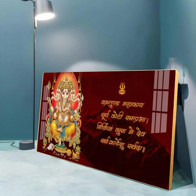 Panchmukhi Ganesha Premium Acrylic Floating Wall Painting - Decor Smart