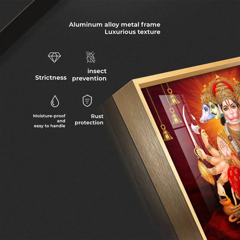 Panchmukhi Hanumanji Premium Acrylic Floating Wall Painting - Decor Smart