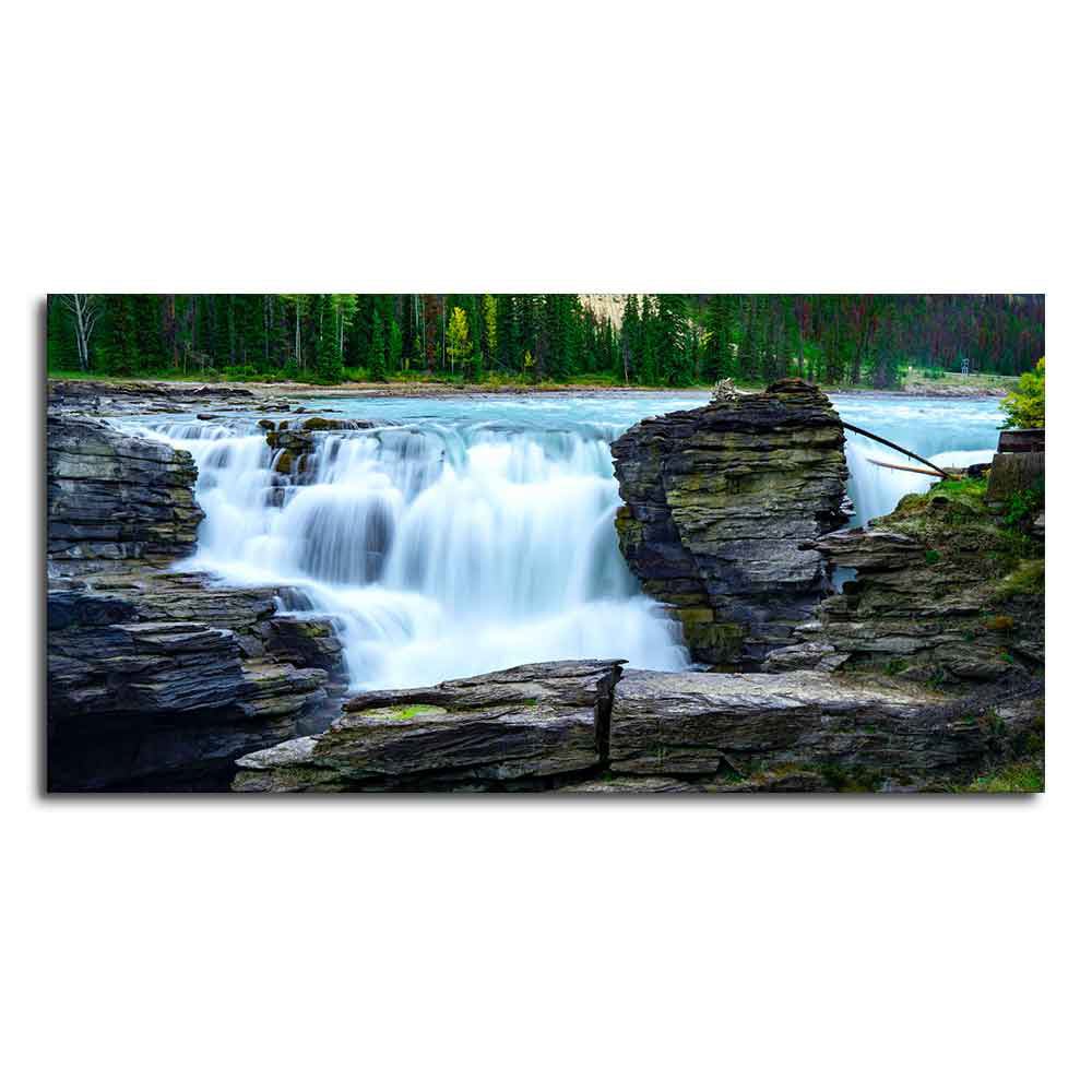 Panoramic Canvas Wall Painting of Amazing Waterfall View - Decor Smart