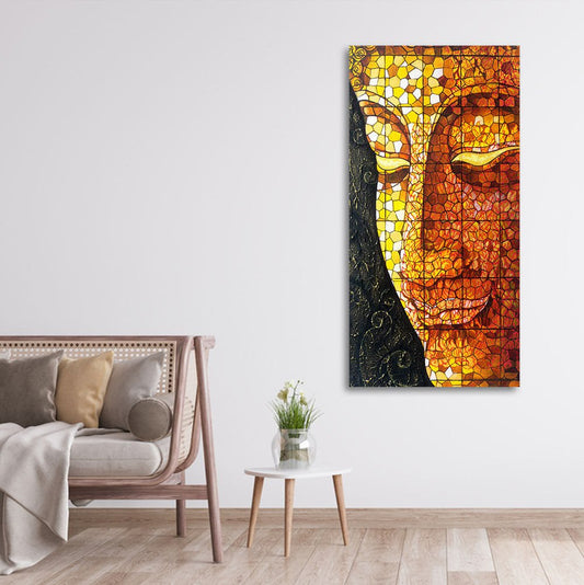 Peaceful Golden Buddha Texture art Canvas Wall Painting - Decor Smart