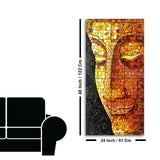 Peaceful Golden Buddha Texture art Canvas Wall Painting - Decor Smart