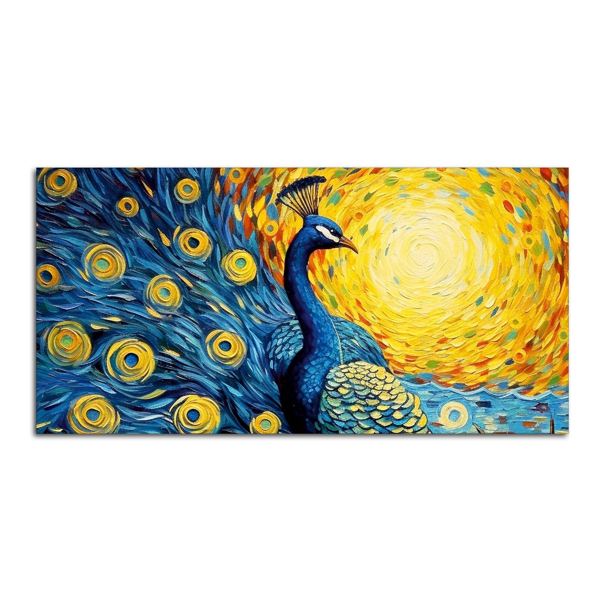 Peacock with Beautiful Feather Canvas Wall Painiting - Decor Smart
