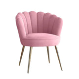 Pink Crafted Shell Designer Lounge Armchair - Decor Smart