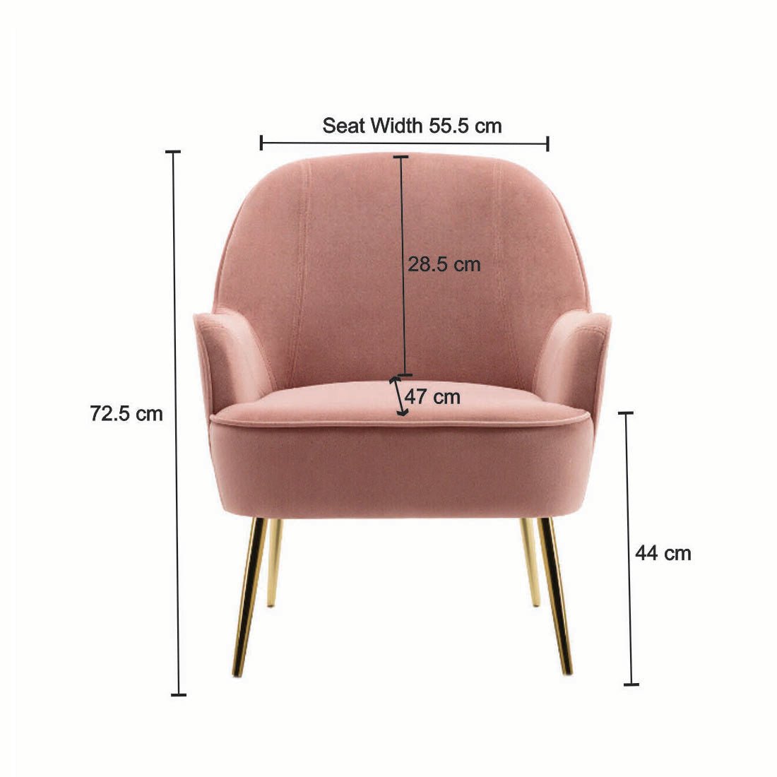 Pink Modern Cushiony Luxury Velvet Sofa Lounge Chair - Decor Smart