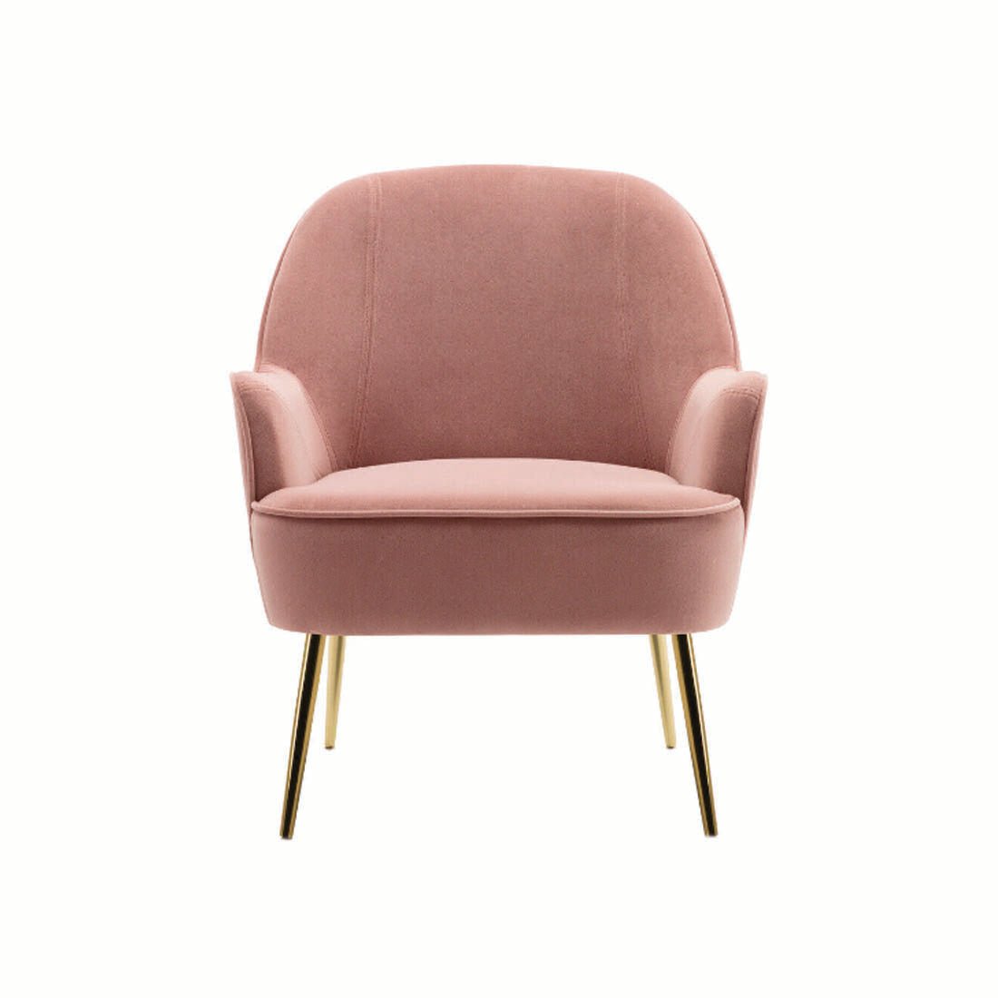 Pink Modern Cushiony Luxury Velvet Sofa Lounge Chair - Decor Smart