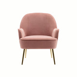 Pink Modern Cushiony Luxury Velvet Sofa Lounge Chair - Decor Smart