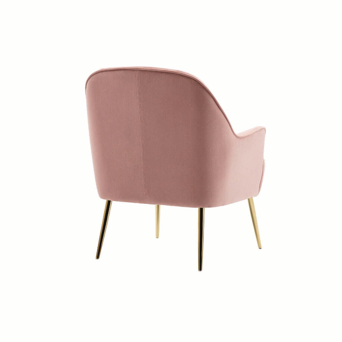 Pink Modern Cushiony Luxury Velvet Sofa Lounge Chair - Decor Smart