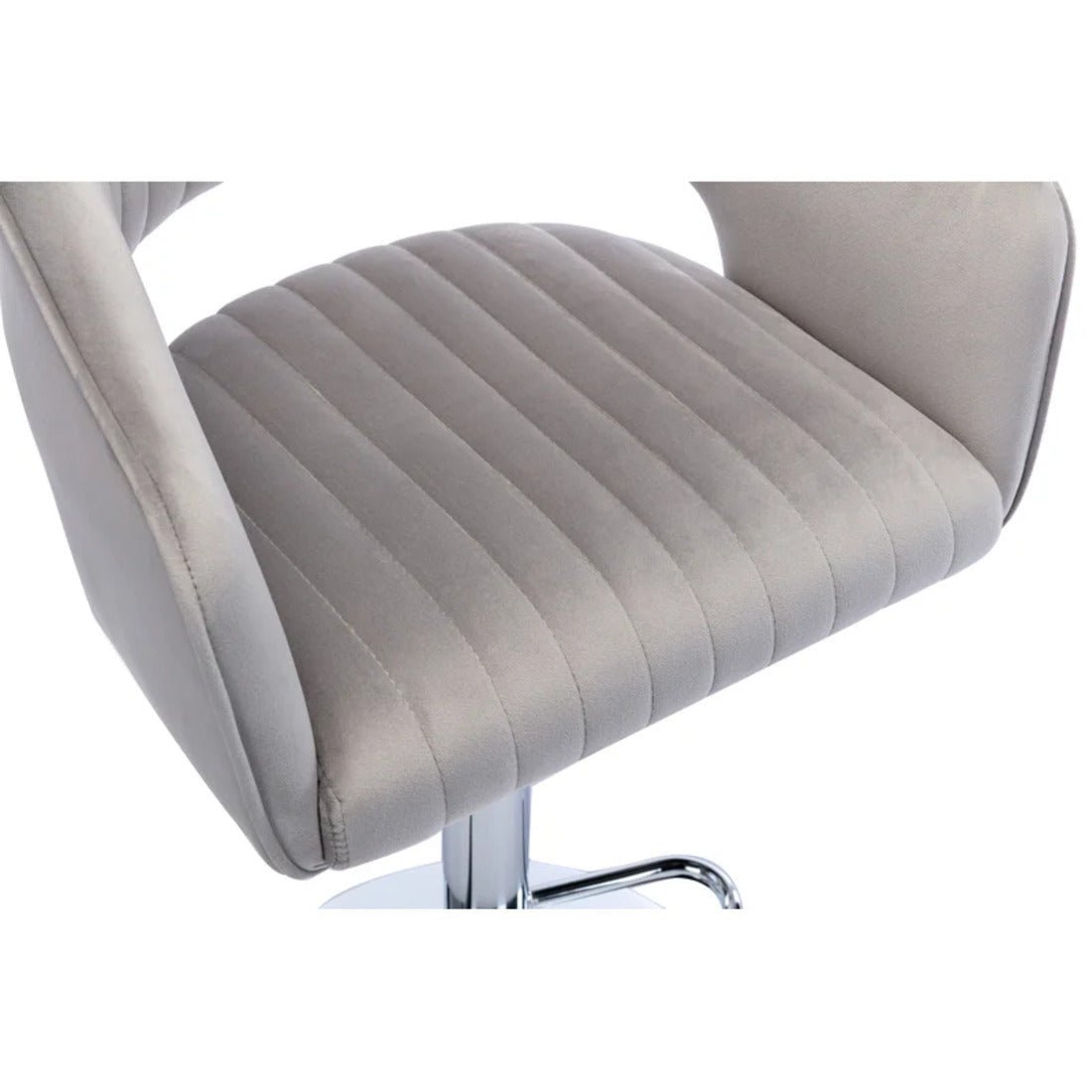 Plush Feel Grey Velvet Adjustable Bar Stool / Long Chair - Decor Smart