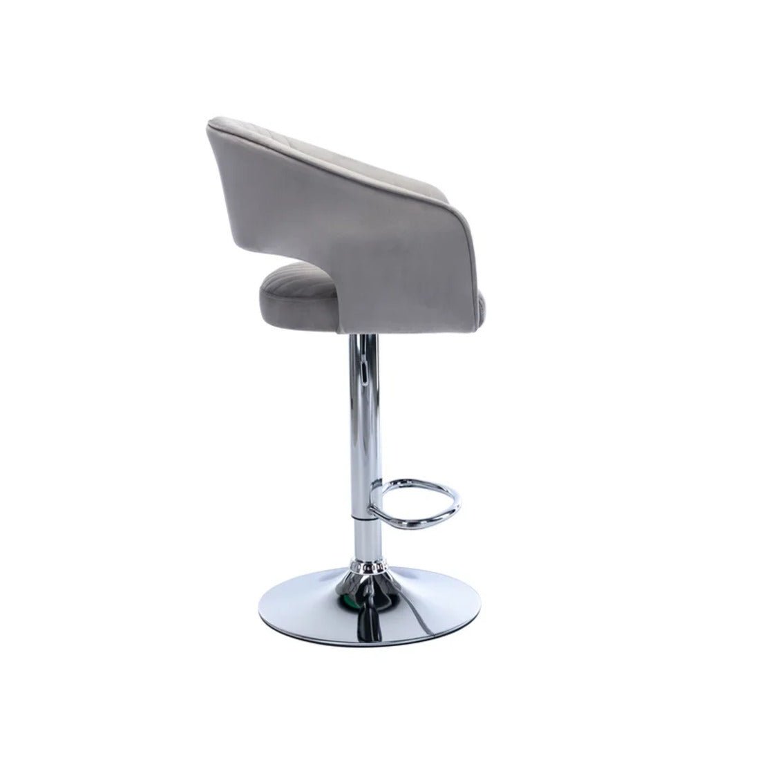 Plush Feel Grey Velvet Adjustable Bar Stool / Long Chair - Decor Smart