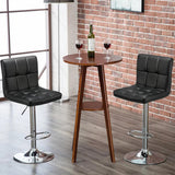 Plush Leatherette Black Bar Stool / Long Chair - Decor Smart