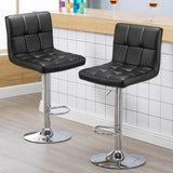 Plush Leatherette Black Bar Stool / Long Chair - Decor Smart
