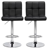 Plush Leatherette Black Bar Stool / Long Chair - Decor Smart