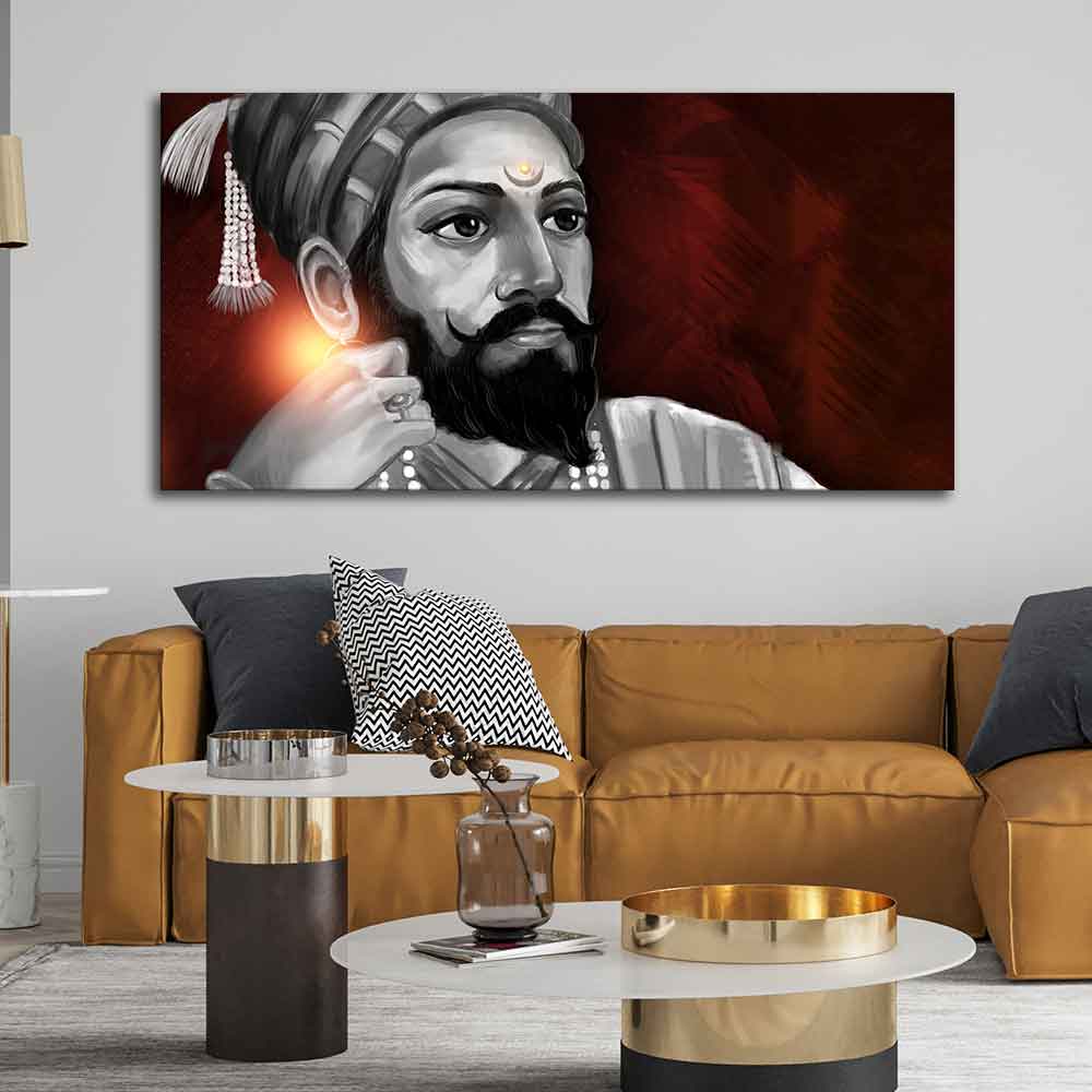 Portrait of Chhatrapati Shivaji Maharaj Wall Painting - Decor Smart