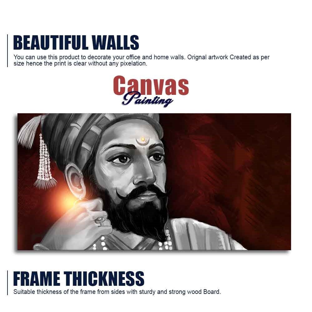 Portrait of Chhatrapati Shivaji Maharaj Wall Painting - Decor Smart