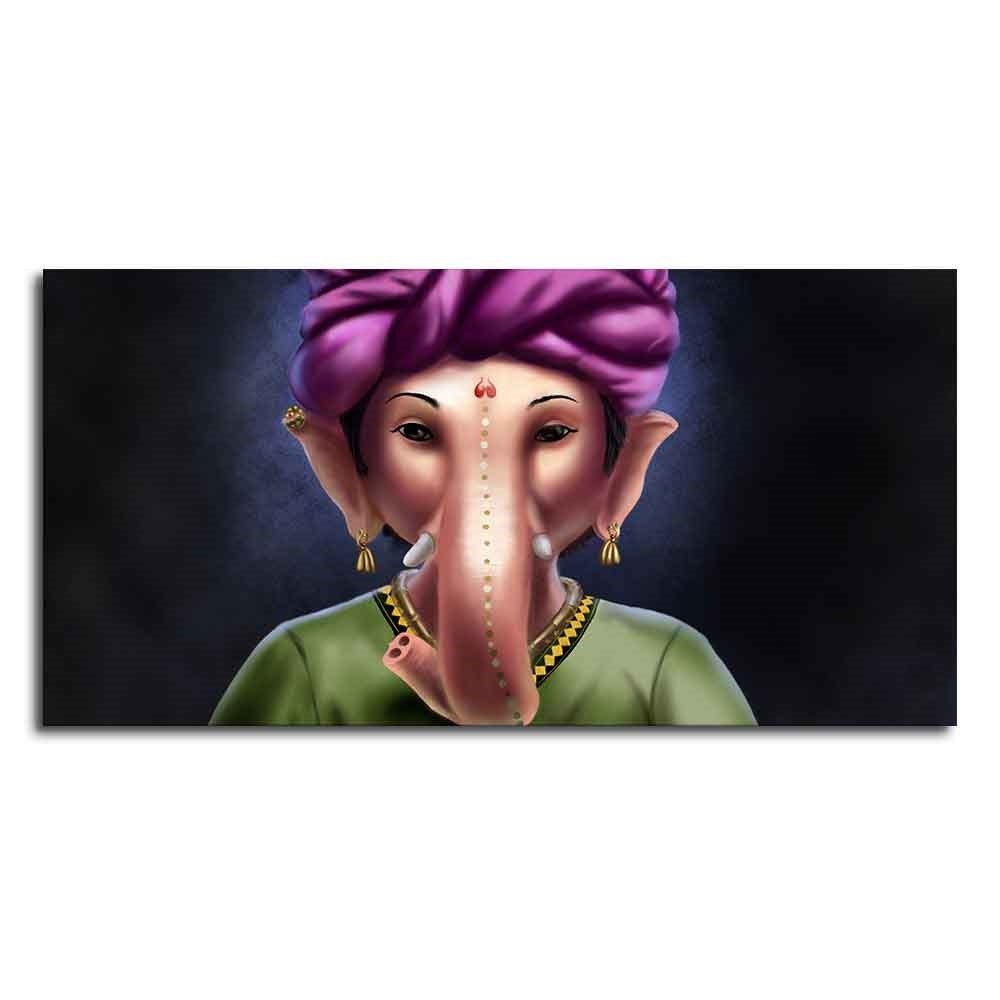 Portrait of Lord Ganesha Canvas Wall Painting - Decor Smart