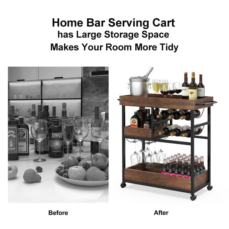 Poulos Metal Bar Cart - Decor Smart