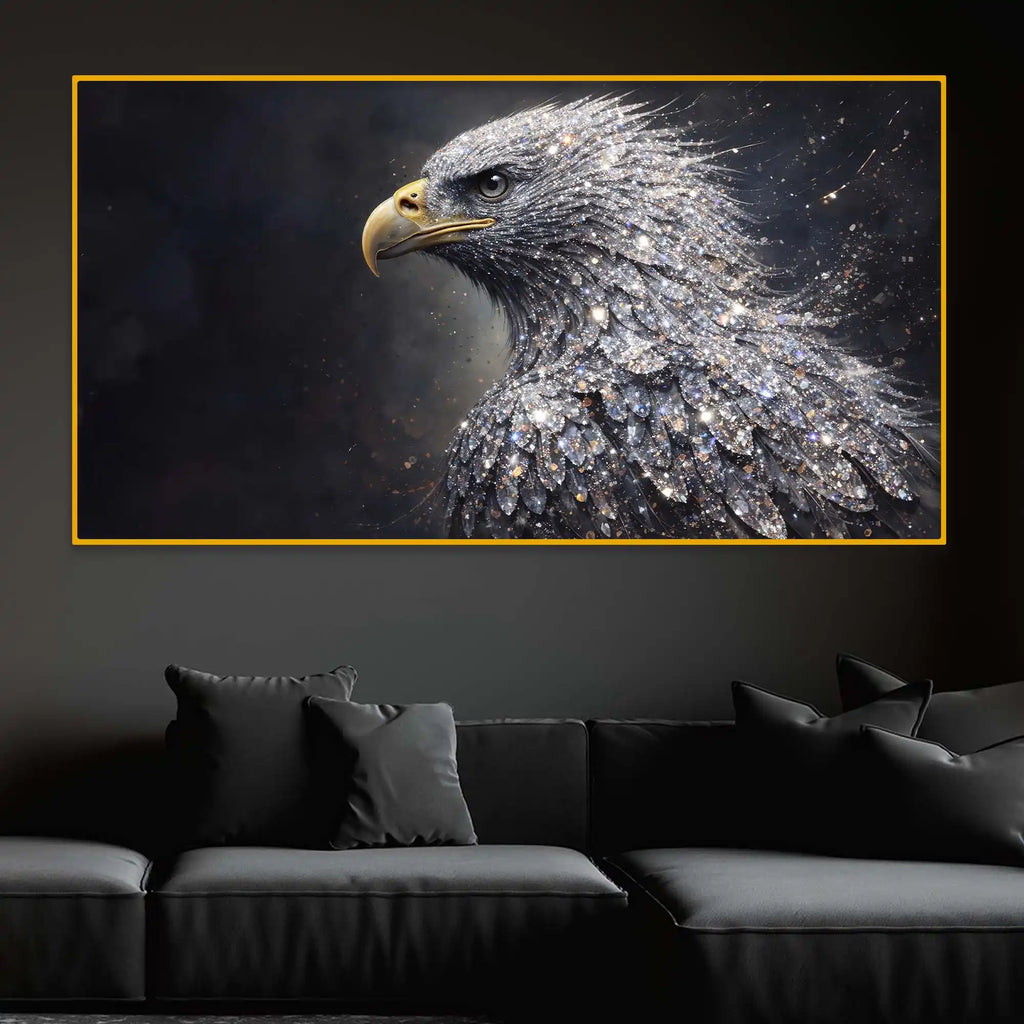 Powerful Eagle Crystal Glass Painting Modern Décor