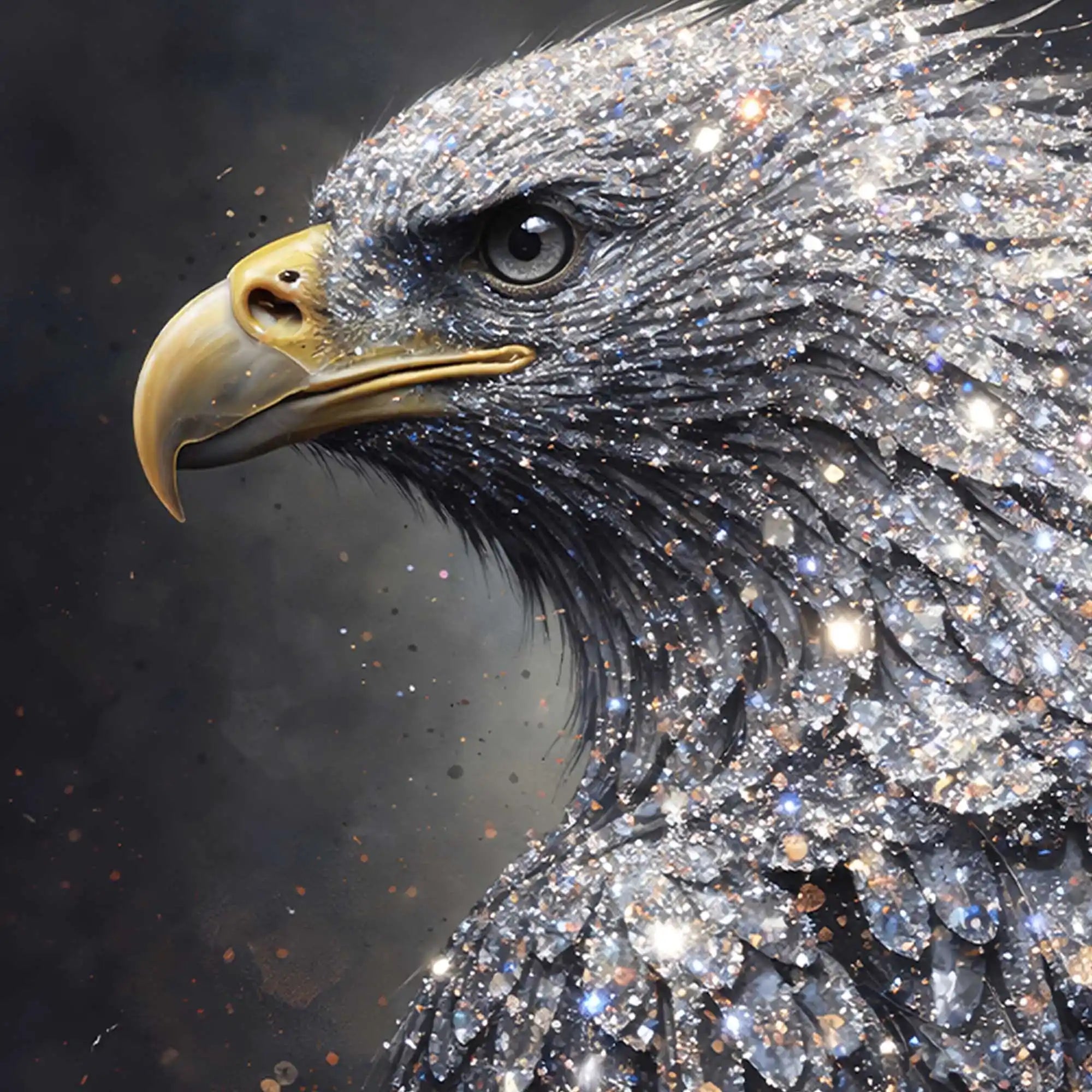 Powerful Eagle Crystal Glass Painting Modern Décor