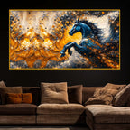 Powerful Horse Crystal Glass Wall Painting for Premium Decor