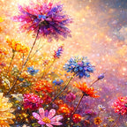 Premium Artistic Colorful Flowers Crystal Glass Wall Painting for Stylish Living Room Décor