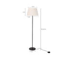 Premium Black Polished Modern Metal Sleek Floor Lamp