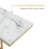 Premium C - Shaped White Marble Designer Side Table - Decor Smart