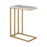 Premium C - Shaped White Marble Designer Side Table - Decor Smart