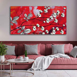 Premium Canvas Abstract Art Painting of White Flowers - Decor Smart