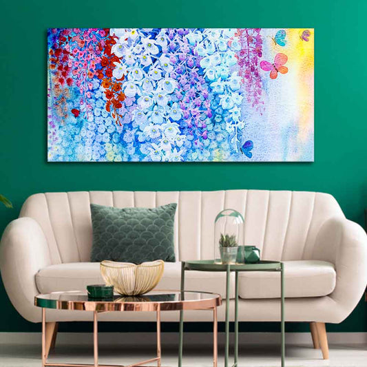 Premium Canvas Abstract Art Wall Painting of Orchid Flowers - Decor Smart