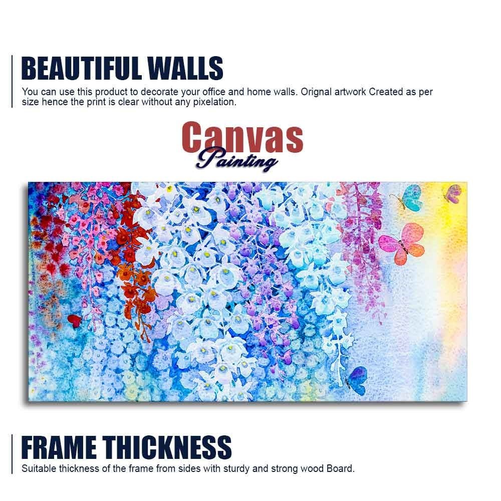Premium Canvas Abstract Art Wall Painting of Orchid Flowers - Decor Smart