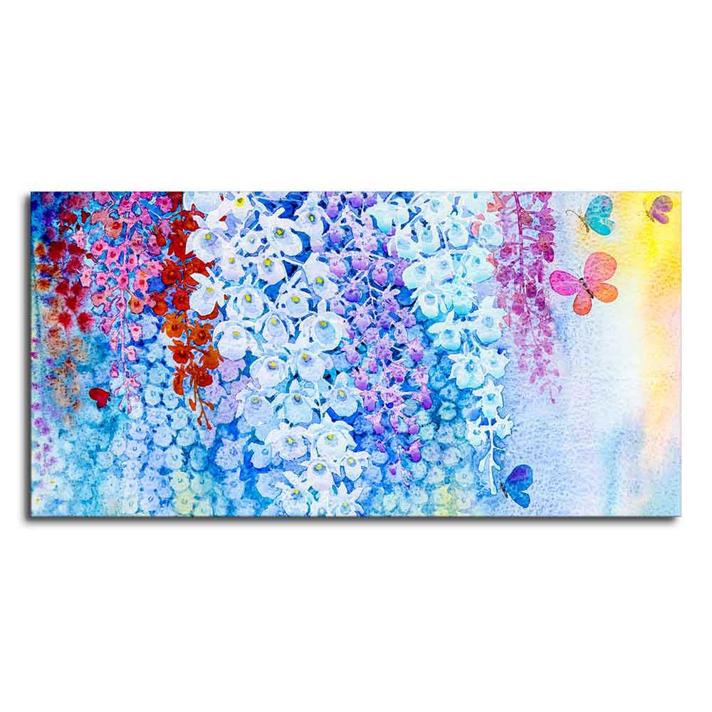 Premium Canvas Abstract Art Wall Painting of Orchid Flowers - Decor Smart