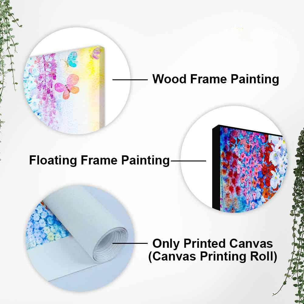 Premium Canvas Abstract Art Wall Painting of Orchid Flowers - Decor Smart