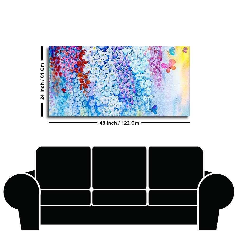Premium Canvas Abstract Art Wall Painting of Orchid Flowers - Decor Smart