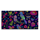 Premium Canvas Folk Art Painting of Birds, Flowers & Butterfly - Decor Smart